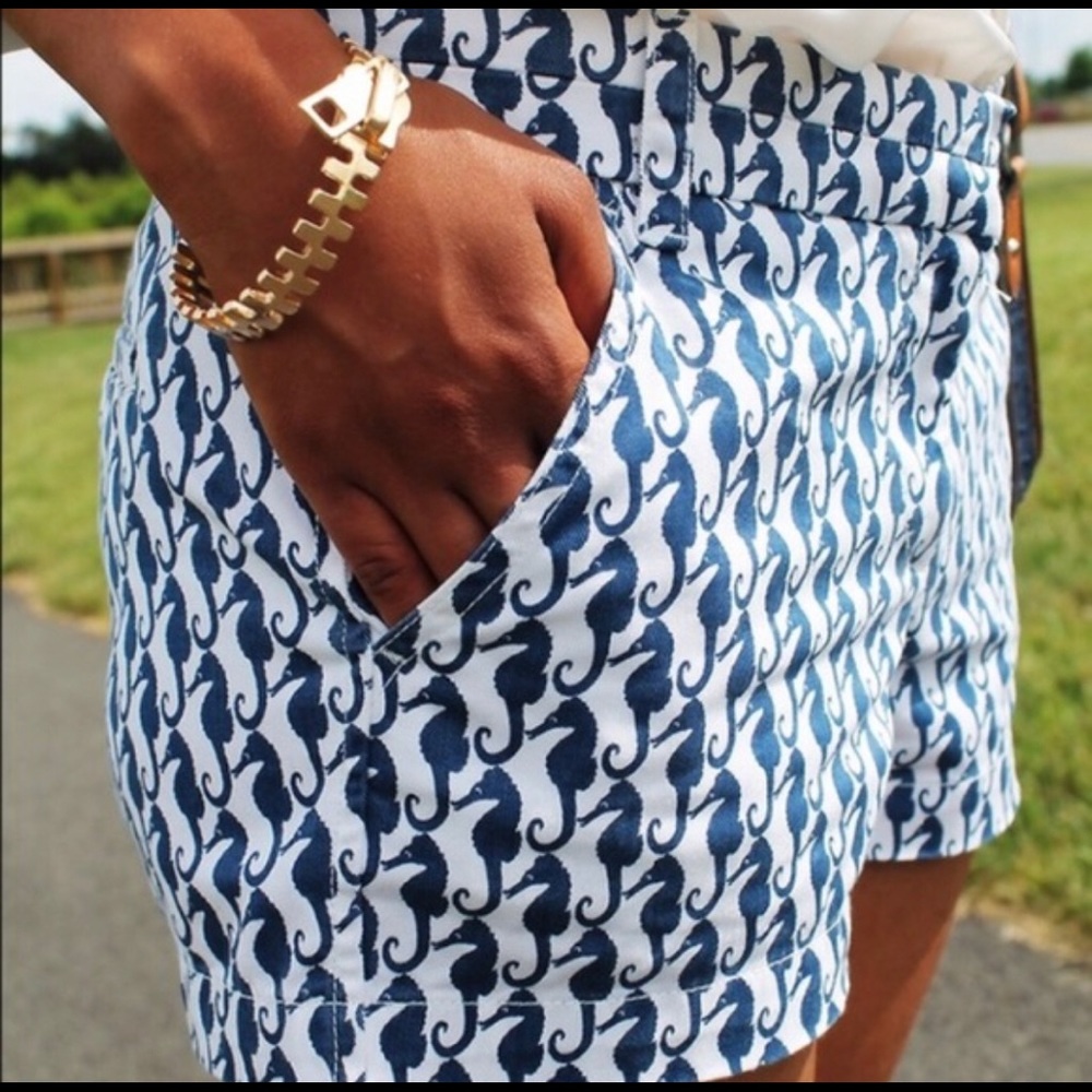 J. Crew Seahorse Pattern Chino Shorts